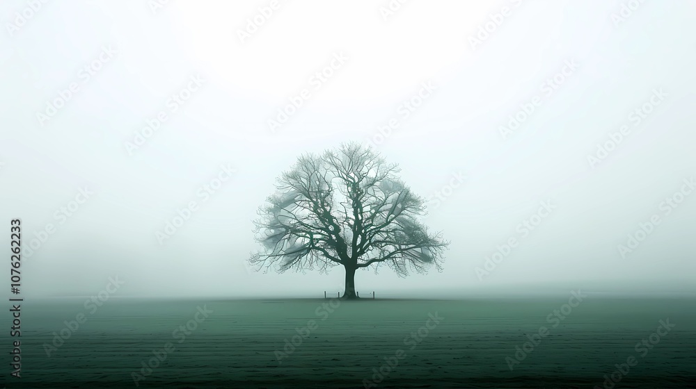 tree in the fog tree in the fog
