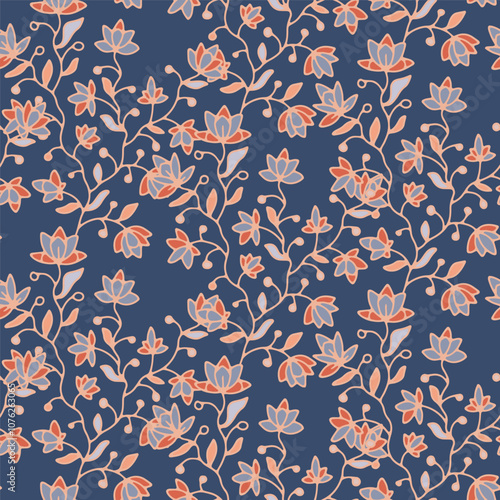 Warm Toned Seamless Floral Pattern