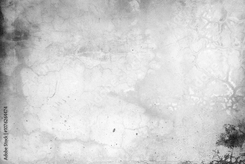 High Resolution Dark Background or Wallpaper Grunge of the old white Cement wall has cracks and black stains.