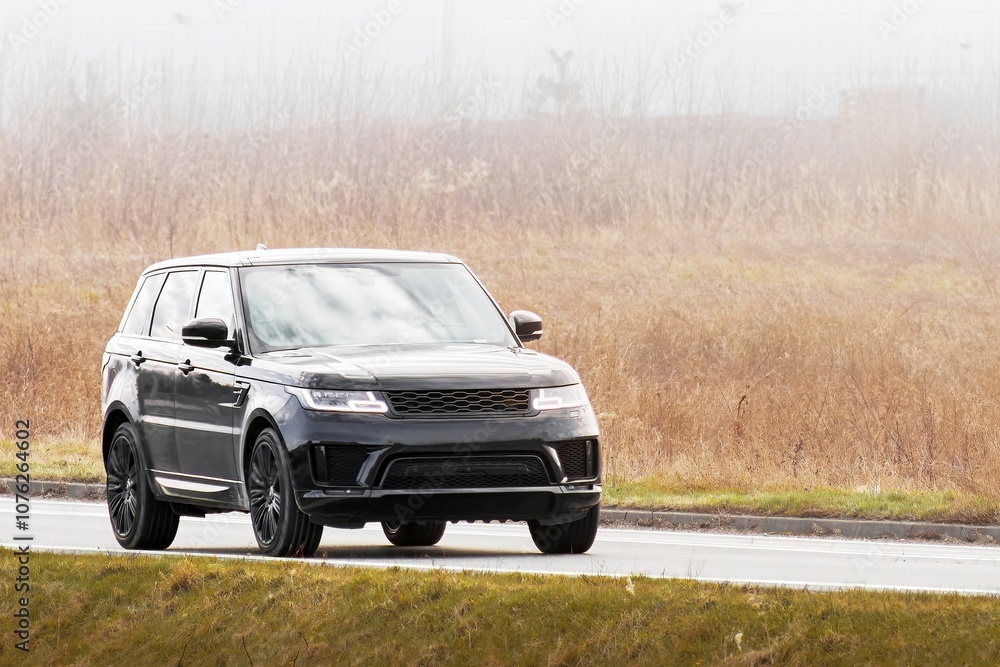 Fototapeta premium Premium SUV on Rural Highway