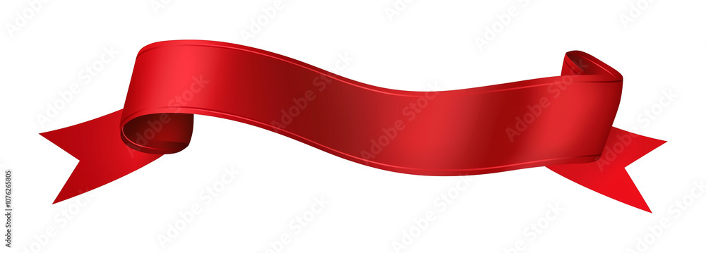 isolated illustration of red ribbon banner isolated illustration of red ribbon banner