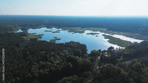 Tranquil Aerial View of a Blue Lake