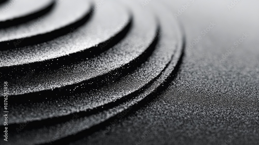 Naklejka premium Curved Black Layers with Texture Closeup