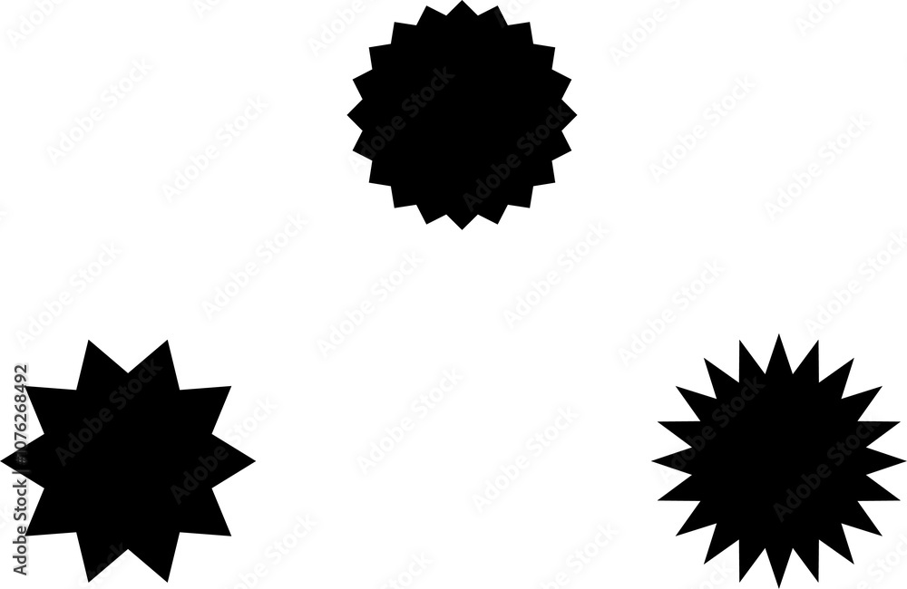 Set of starburst, sunburst badges. Design elements - best for sale sticker, price tag, quality mark. Flat vector illustration isolated on white background. Set of starburst, sunburst badges. Design elements - best for sale sticker, price tag, quality mark. Flat vector illustration isolated on white background.