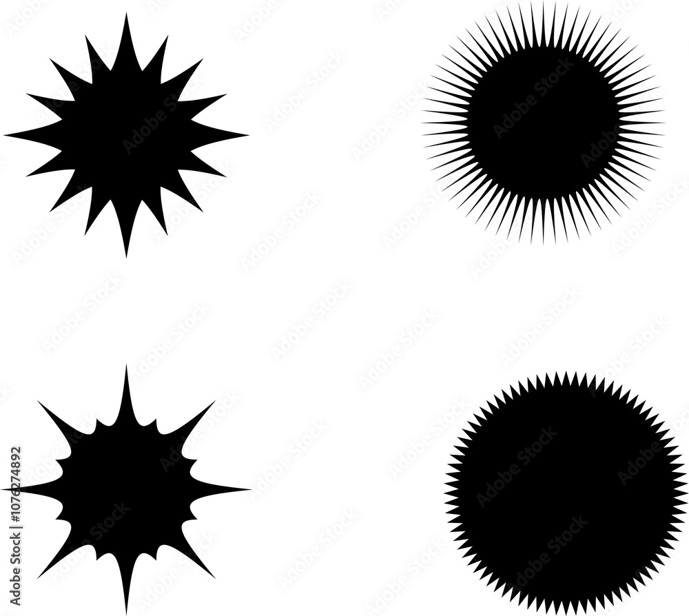 Fototapeta premium Star icons. Twinkling stars. Sparkles, shining burst.