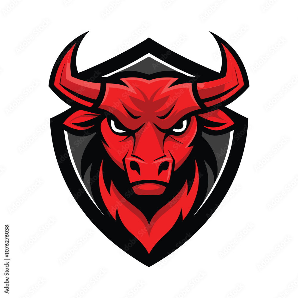 Red Bull Head Vector Illustration - Fierce and Powerful Silhouette Design with Bold Horns for Rustic, Western, and Energetic Branding Red Bull Head Vector Illustration - Fierce and Powerful Silhouette Design with Bold Horns for Rustic, Western, and Energetic Branding