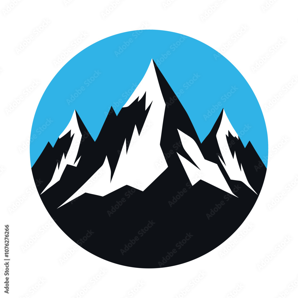 Snow-Capped Mountain Peaks Vector Logo - Minimalist Scenic Illustration for Adventure, Outdoor Travel, and Wilderness Branding Snow-Capped Mountain Peaks Vector Logo - Minimalist Scenic Illustration for Adventure, Outdoor Travel, and Wilderness Branding