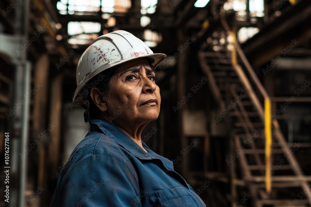 Minimalist Portrait of an Older Worker in Industrial Setting for Stock Photography Minimalist Portrait of an Older Worker in Industrial Setting for Stock Photography