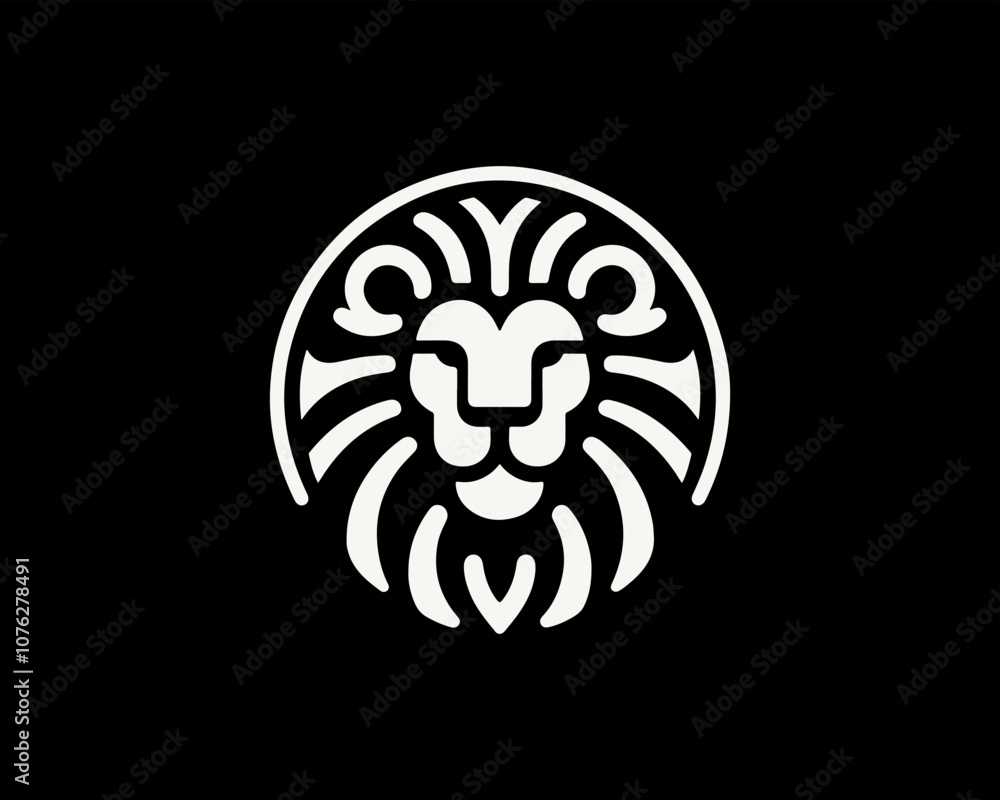 Lion head logo design icon vector illustration. Lion head logo design icon vector illustration.