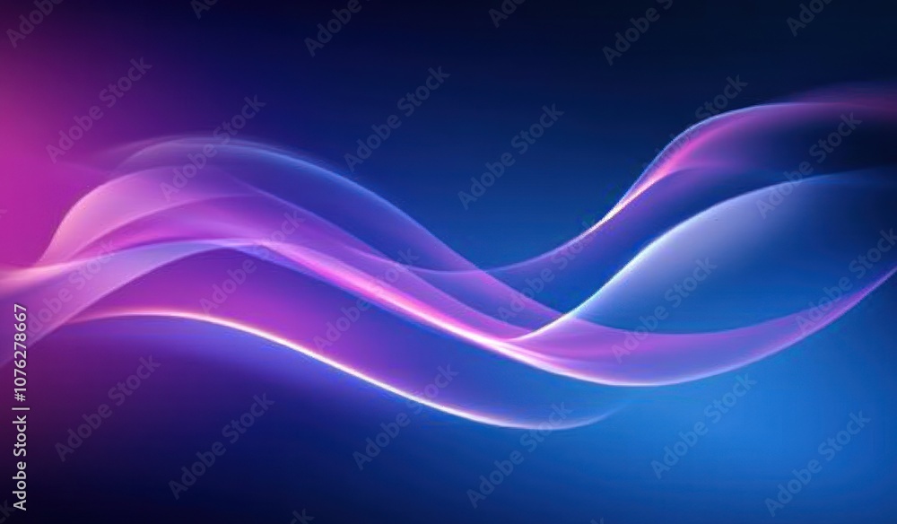 Naklejka premium Abstract digital art with glowing pink and blue waves