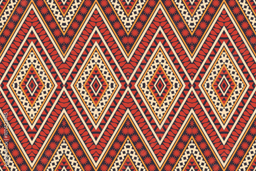 Abstract fabric pattern design, ancient tribal pattern design for fabric pattern. Shirts, pants, pillows, blankets, etc.