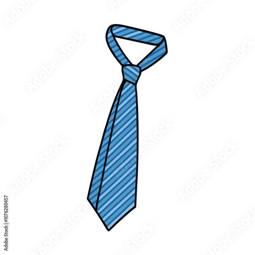 Vector Cartoon Illustration Single Classic Necktie on a isolated white background