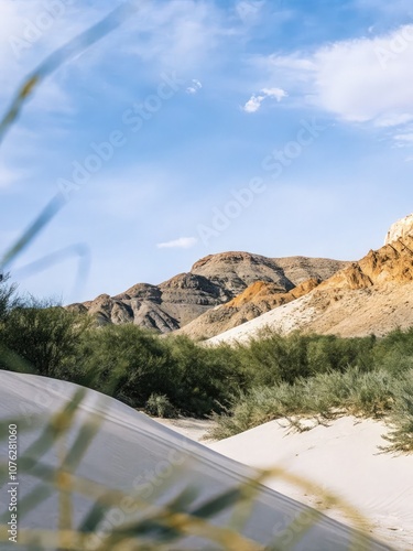 Exploring the Stunning Aktau Mountains in Altyn Emel National Park During Daytime. Generative AI photo