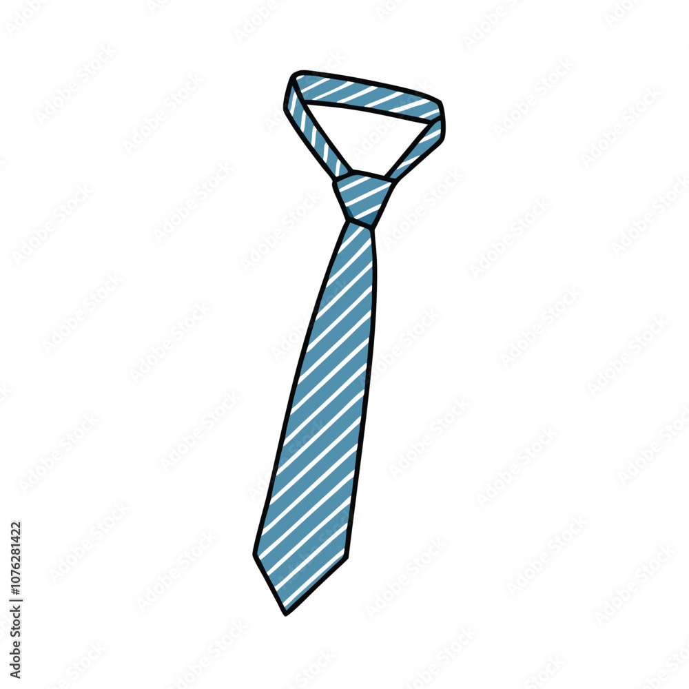 Vector Cartoon Illustration Single Classic Necktie on a isolated white background Vector Cartoon Illustration Single Classic Necktie on a isolated white background