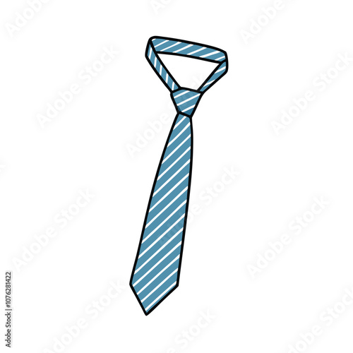 Vector Cartoon Illustration Single Classic Necktie on a isolated white background