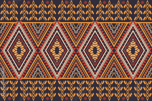 Abstract fabric pattern design, ancient tribal pattern design for fabric pattern. Shirts, pants, pillows, blankets, etc.