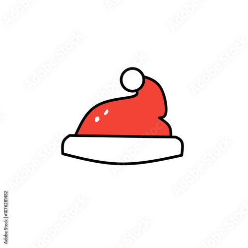 santa claus hat bundle set on christmas day vector