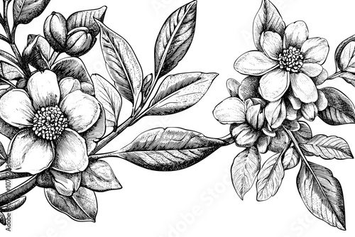 Frame in the shape of a wreath branch in hand-drawn style. Frames for the wedding decor, logo and identity template.