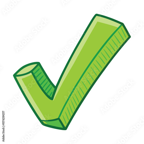 Vector Cartoon Light Green Ok Symbol Yes sign illustration