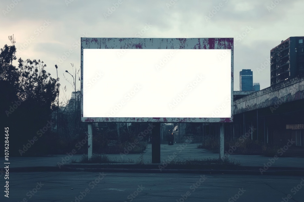 Fototapeta premium mpty billboard mounted at city street