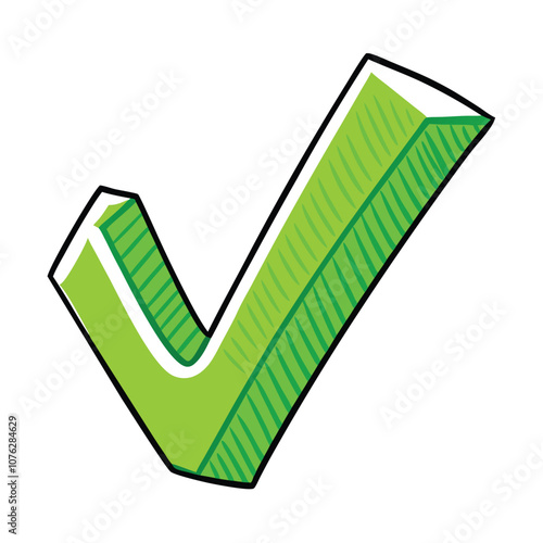 Vector Cartoon Light Green Ok Symbol Yes sign illustration