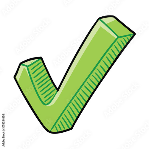 Vector Cartoon Light Green Ok Symbol Yes sign illustration