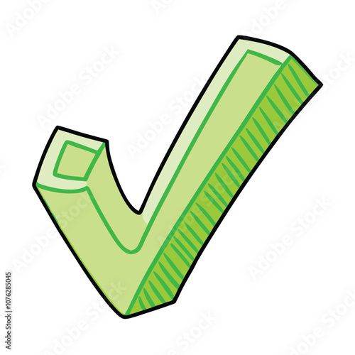 Vector Cartoon Light Green Ok Symbol Yes sign illustration