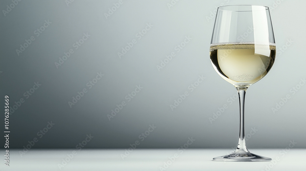 Close-up of a champagne glass with sparkling wine against a plain gradient background Close-up of a champagne glass with sparkling wine against a plain gradient background