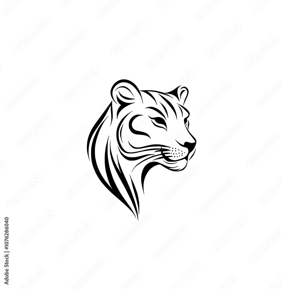 The Panther in a Minimalistic and Simple Silhouette - Modern Illustration The Panther in a Minimalistic and Simple Silhouette - Modern Illustration