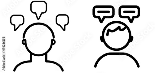 Symbolic icon design of a conversation