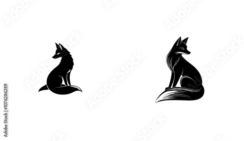 Illustration of a modern fox - Minimalist and flat logo