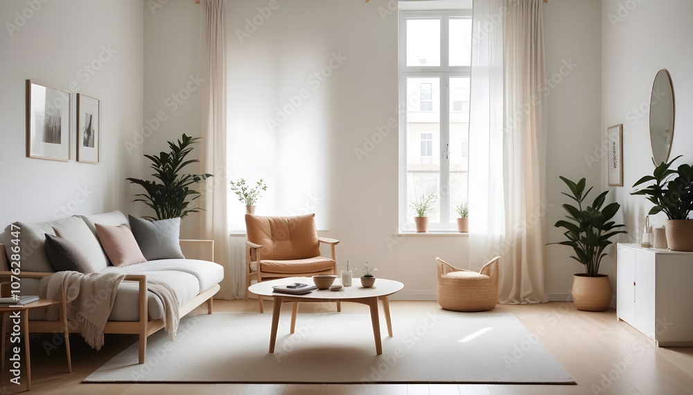 Fototapeta premium Photo interior modern design room 3d illustration 