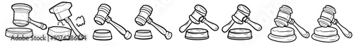 Outline modern icon of a judge with hammer from the people collection. This icon can be used on the web and on mobile devices.