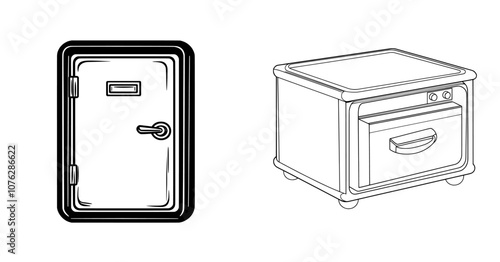 A bank safe is a security equipment that protects business financial information in semi-transparent form