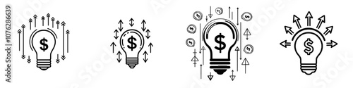 Solid glyph for creative business idea strategy startup growth