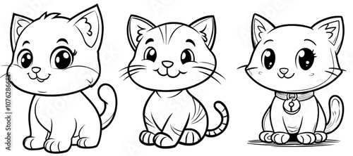 Transparent black line cat icon