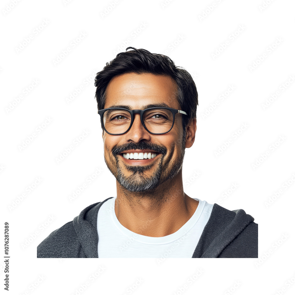 Portrait of a Smiling Man with Glasses Portrait of a Smiling Man with Glasses