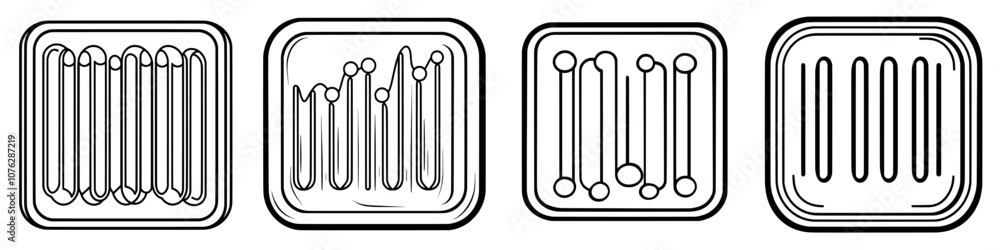 Icon for voice recognition in outline. Simple sound wave modern illustration. Icon for voice recognition in outline. Simple sound wave modern illustration.