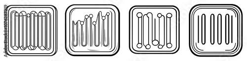 Icon for voice recognition in outline. Simple sound wave modern illustration.
