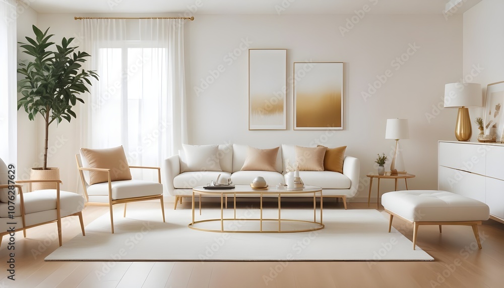 Fototapeta premium Photo interior modern design room 3d illustration 