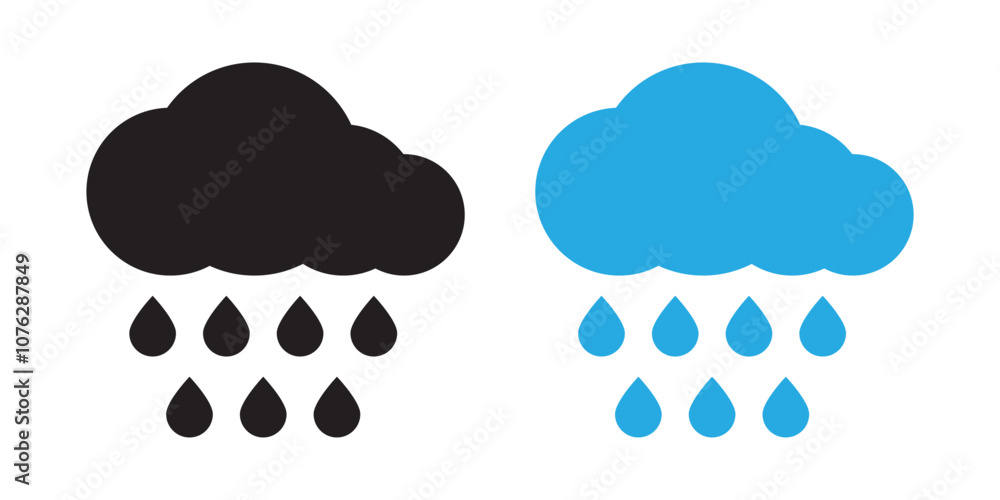 Rain icon. Cloud rain icon. Rain icon. Cloud rain icon.