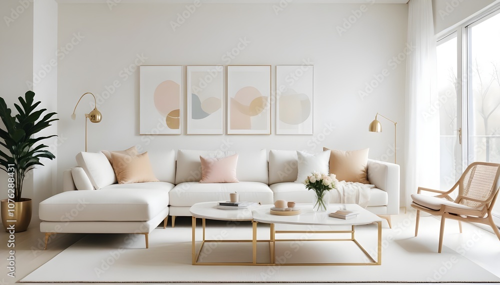 Obraz premium Photo interior modern design room 3d illustration 