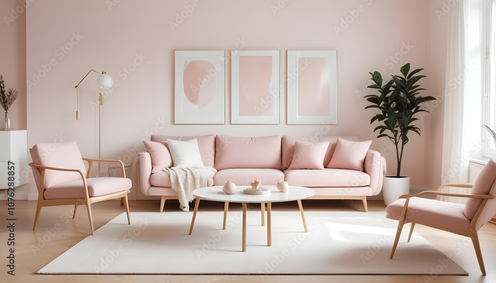 Fototapeta premium Photo interior modern design room 3d illustration 