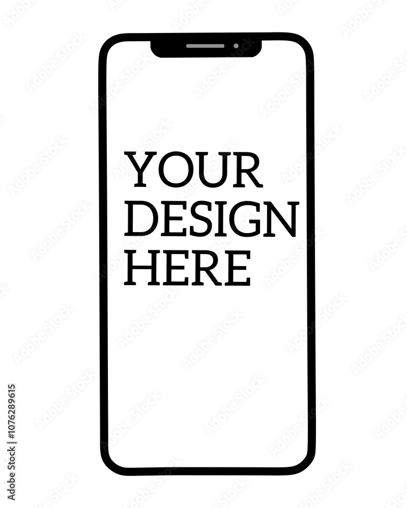 Mobile phone mock up design on white background. Perfect for your designs to be placed on the screen. Mobile phone mock up design on white background. Perfect for your designs to be placed on the screen.