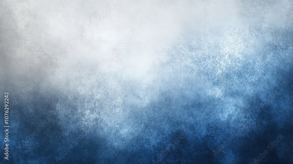 Obraz premium Rich grainy gradient background moving from cobalt blue to light gray with hints of white, textured with gentle noise for a dynamic yet soft poster design
