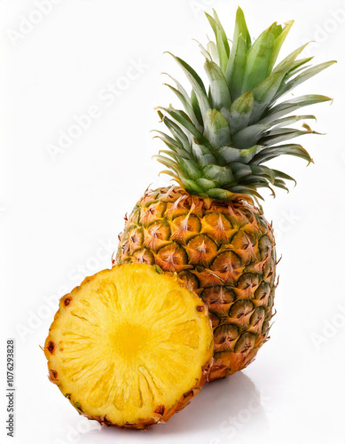 Pinapple isolated on white background studio shot 