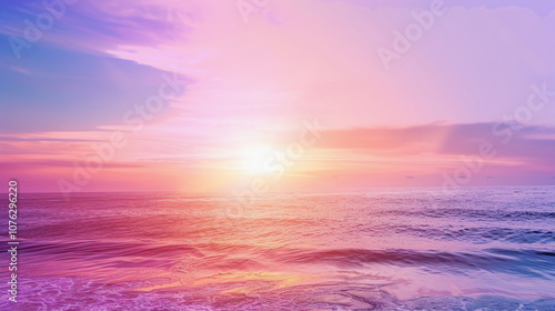 Vibrant Ocean Sunset With Dramatic Sky and Reflective Water