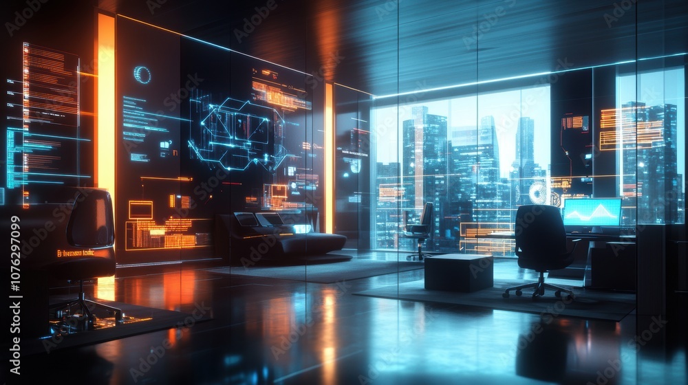Futuristic Office. Futuristic Office.