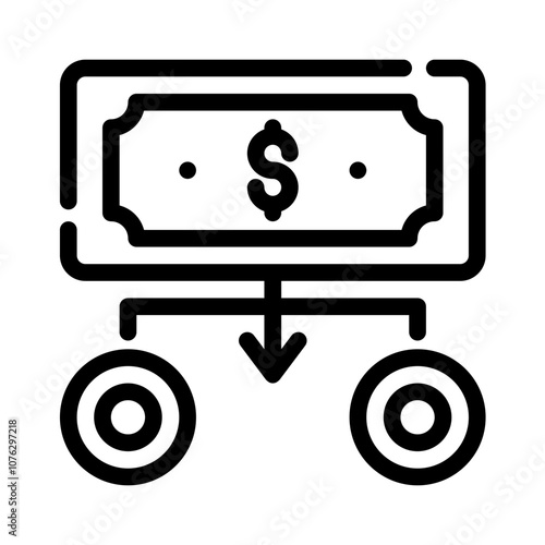 Icon Coins With Style Outline