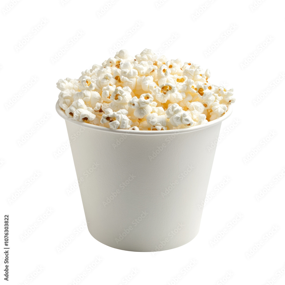 A bucket of popcorn isolated white background A bucket of popcorn isolated white background